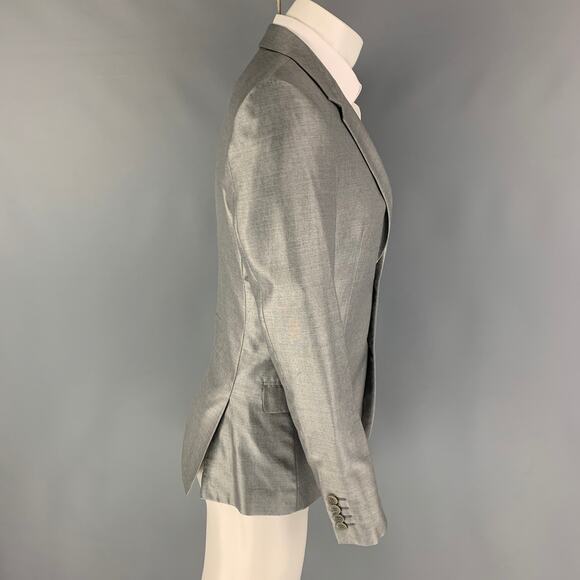 CALVIN KLEIN COLLECTION Size 36 Grey Notch Lapel Sport Coat - Picture 2 of 6